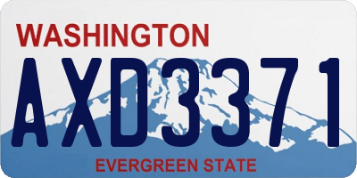 WA license plate AXD3371
