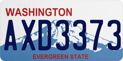 WA license plate AXD3373