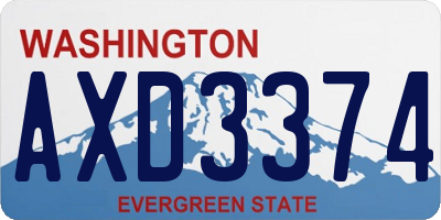 WA license plate AXD3374