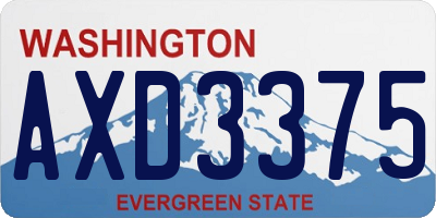 WA license plate AXD3375
