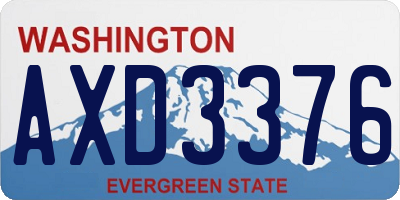 WA license plate AXD3376