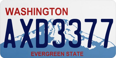 WA license plate AXD3377