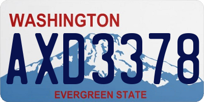 WA license plate AXD3378