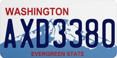 WA license plate AXD3380