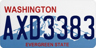 WA license plate AXD3383