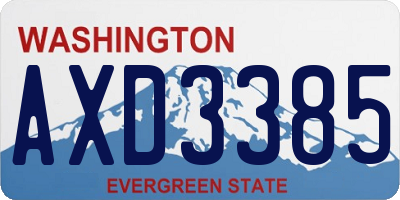 WA license plate AXD3385