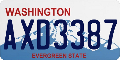 WA license plate AXD3387