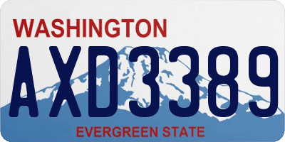WA license plate AXD3389