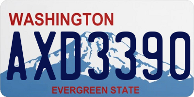 WA license plate AXD3390