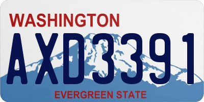 WA license plate AXD3391