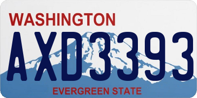 WA license plate AXD3393