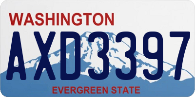 WA license plate AXD3397