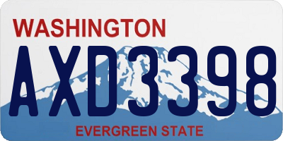 WA license plate AXD3398