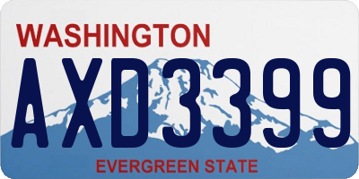 WA license plate AXD3399