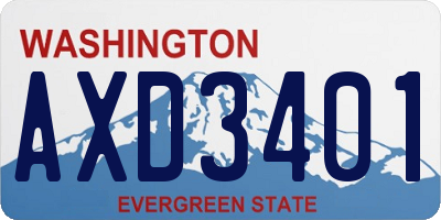WA license plate AXD3401