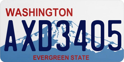 WA license plate AXD3405