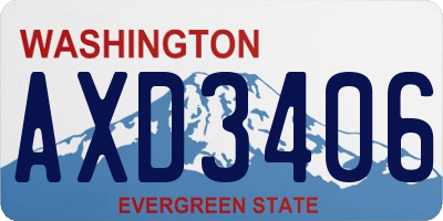 WA license plate AXD3406
