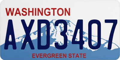 WA license plate AXD3407