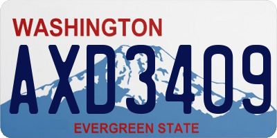 WA license plate AXD3409