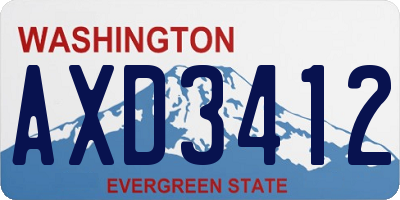 WA license plate AXD3412