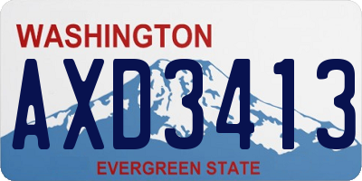 WA license plate AXD3413