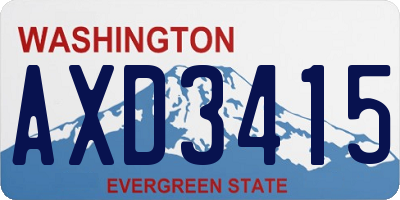 WA license plate AXD3415