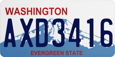 WA license plate AXD3416