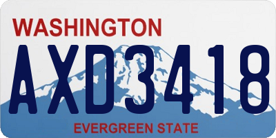WA license plate AXD3418