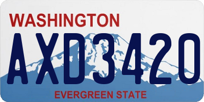 WA license plate AXD3420