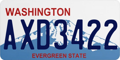 WA license plate AXD3422