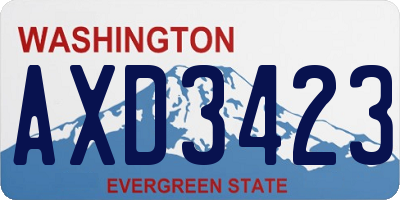 WA license plate AXD3423