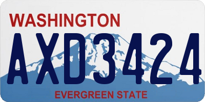 WA license plate AXD3424
