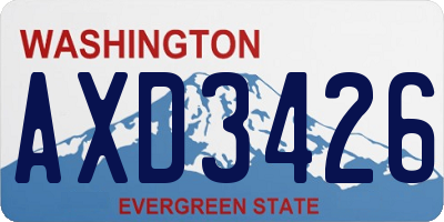 WA license plate AXD3426