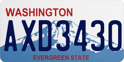 WA license plate AXD3430
