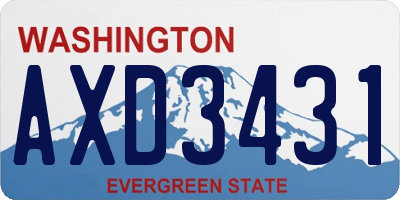 WA license plate AXD3431