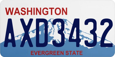 WA license plate AXD3432