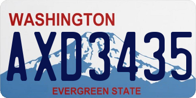 WA license plate AXD3435