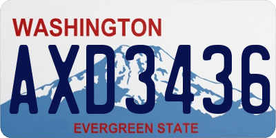 WA license plate AXD3436