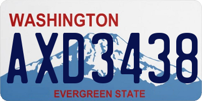 WA license plate AXD3438