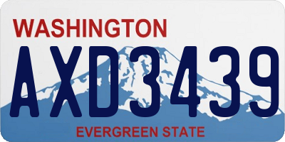 WA license plate AXD3439