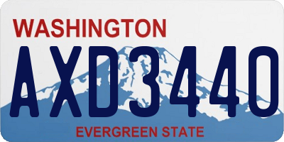 WA license plate AXD3440