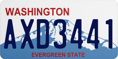 WA license plate AXD3441