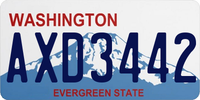 WA license plate AXD3442
