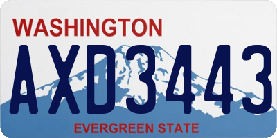 WA license plate AXD3443