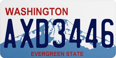 WA license plate AXD3446
