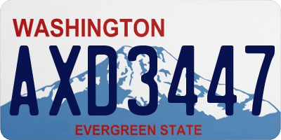 WA license plate AXD3447