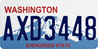 WA license plate AXD3448
