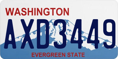 WA license plate AXD3449