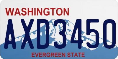 WA license plate AXD3450