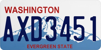 WA license plate AXD3451